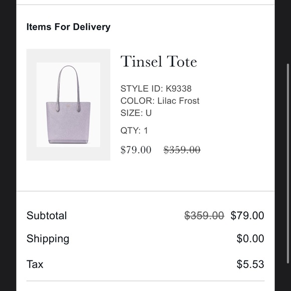 Kate Spade Tinsel tote purse purple glitter - Picture 3 of 3